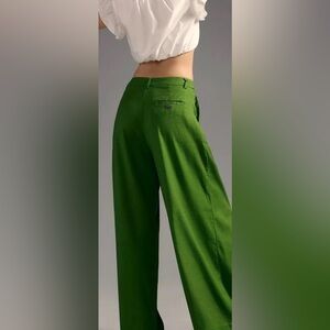 Anthropologie Avery Pleated Wide Leg Linen Trousers